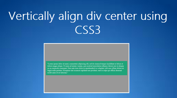 Vertically center with css